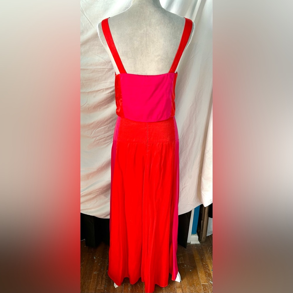 Petal & Pup Pink, Orange Colorblock Crop Top & Maxi Hi-Lo Skirt Set, Size 8 - Picture 8 of 16
